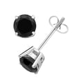 thumbnail image 2 of Aonejewelry 0.50 CTW Round Black Diamond Solitaire Stud Earrings In 14K Gold, 2 of 3