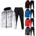 thumbnail image 2 of Chándales de otoño e invierno para hombre, conjunto de chaqueta y pantalones de jogging con cremallera de puntos redondos informales a la moda, sudadera con capucha para uso diario, ropa de calle, 2 of 3