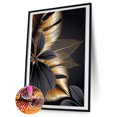 thumbnail image 3 of 5D Kit Rhinestone DIY Flores de oro negro Full Round Drill Diamond Painting Craft, 3 of 9