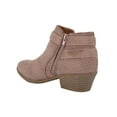 thumbnail image 3 of Portia Blush Pink Mauve Suede Soda Women Ankle Boots Small Short Heel Booties Buckled Side Zipper, 3 of 4