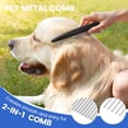 thumbnail image 3 of Double-Sided Pet Grooming Rake - 4-in-1 Professional Pet Grooming Kit, Deshedding Dematting Tool for Dogs, Cats, Extra-Wide Grooming Brush & Deshedder Comb for Long and Short Haired Pets(4PCS Black), 3 of 7