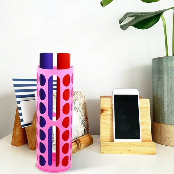 COSMOBETTY 1Pcs Pink Plastic Vinyl Roll Organizer for Craft Room Wrapping Paper 17.68X6.29X4.72in