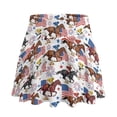 thumbnail image 5 of FUIALDOLG US Horse Racing Theme Athletic Skorts Women Tennis Skirt with Pocket Summer Lady High Waisted Pleated Golf Shorts Mini Skirt Casual Sport Shorts Sportwear，M, 5 of 7