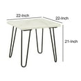 thumbnail image 5 of Marble Top End Table with Hairpin Style Metal Legs, White and Black, 5 of 5
