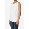 thumbnail image 4 of Femmes S2x Manches Plissé O Col Rond Débardeur Essentiel Stretch Chemisier, 4 of 6