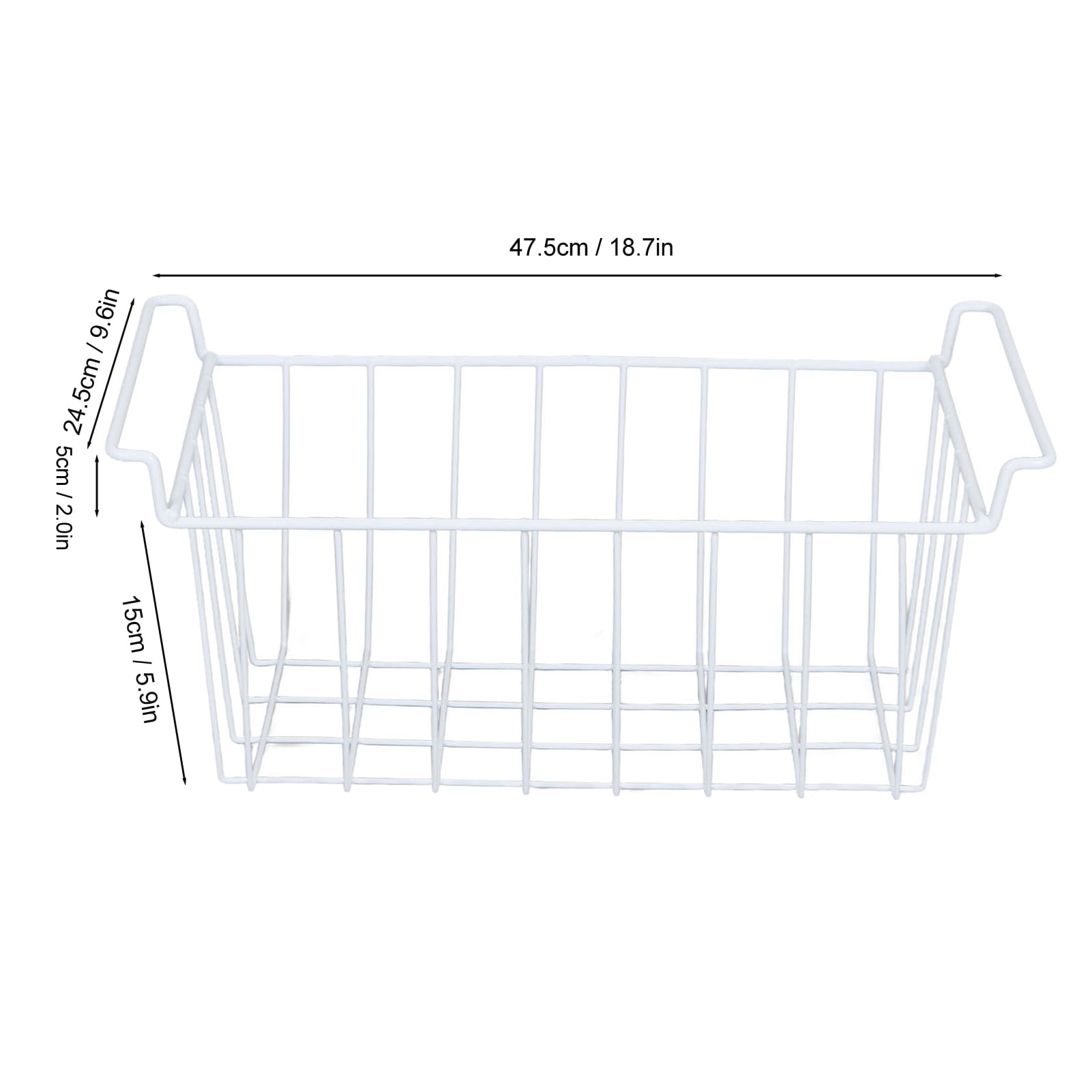 Organisateur De Congélateur Empilable En Fil Métallique - Bac Profond Avec Poignées Pliables - Pour Viande, Légumes, Snacks - 38,5x25x16,5 Cm - 9