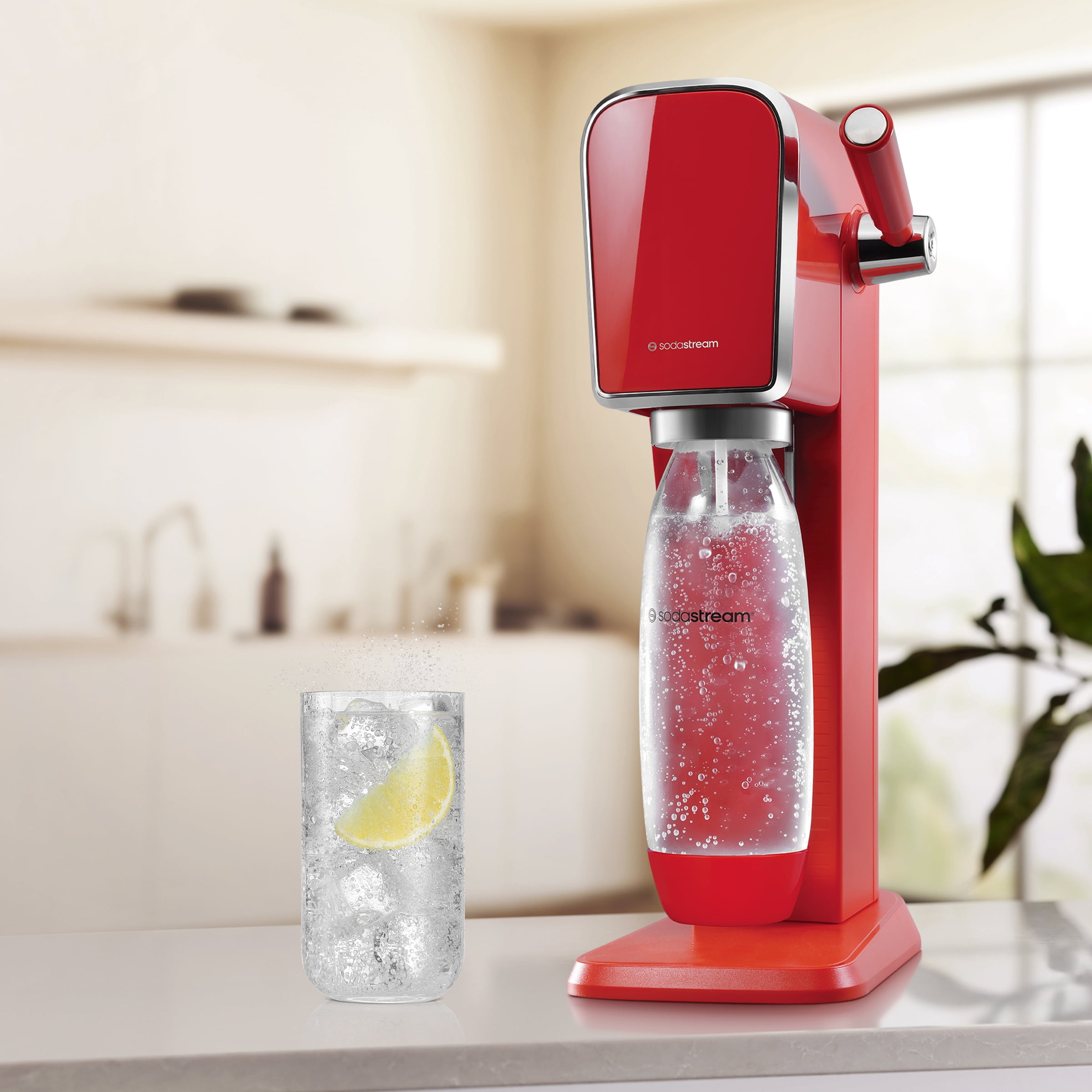 SodaStream Art (Mandarin Red) Sparkling Water Maker with CO2