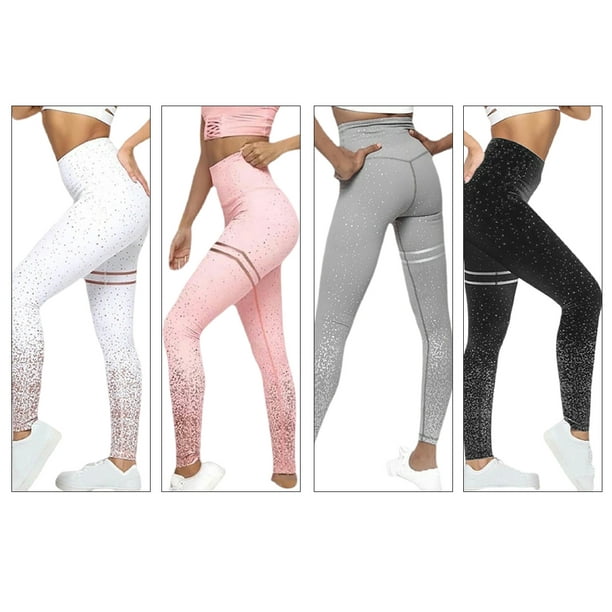 relayinert Printing High Waist Pants Running Training Exercise Fitness Yoga  Sports Leggings Casual Length Trousers Pink M 
