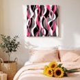 thumbnail image 4 of Canvas Wall Art, Pink Stripe Framed Canvas Prints for Bathroom Desk, Gradient Grey Moire Geometric Modern Abstract Small Gallery Wrapped Wall Decor for Home Office, Gifts, 8"x8" Ship Next Day, 4 of 9