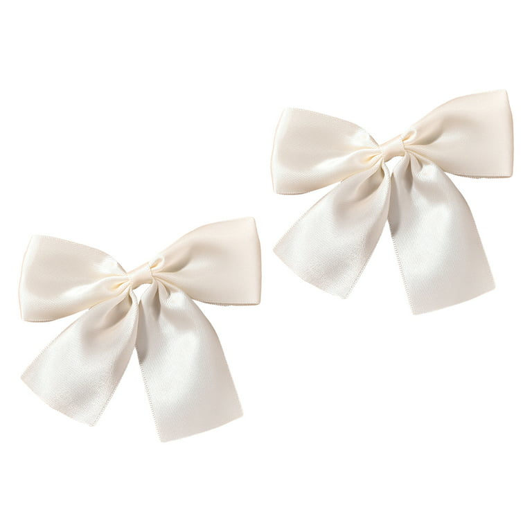 TwincraftStore Christmas bows,White Satin Hair Bow, White Bridal, Wedding bow,big Bow Hair Bow for Women, Bow Dress, Hair Accessories