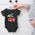 thumbnail image 5 of Coquette Watercolor Cherries with Bow Romper Boys or Girls Infant Baby Brisco Brands NB, 5 of 6