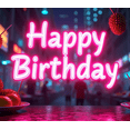 thumbnail image 4 of Neon Style Happy Birthday Banner Background Party Decorations for Birthday Party Celebrations Photography Props Backdrop Supplies, 4 of 8