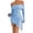 Light Blue, variant on Delconic Off Shoulder Long Sleeve Bodycon Mini Dress for Women Asymmetrical Hem Ruched Textured Fabric Fitted Party Wear Black L