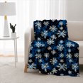 thumbnail image 3 of SPXUBZ Snowflake Pattern Throw Blanket 50x60 Inch, Winter Design Soft Fleece Blanket, Cozy Christmas Home Decor for Sofa Bed 50"x40", 3 of 5