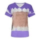 thumbnail image 4 of Blusa de manga corta con cuello en V informal para mujer a la moda, camisetas de verano Pompotops  hkajfhjk465957, 4 of 5