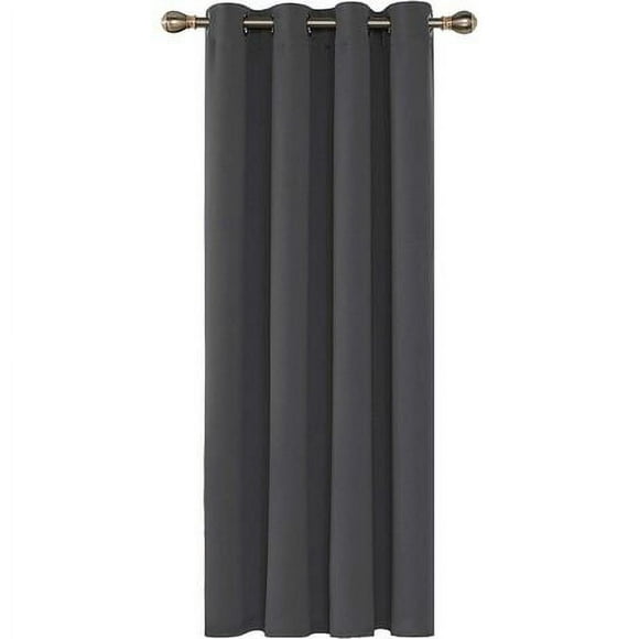Thermal Insulated Blackout Curtains, 140x240 CM Width x Height, Curtains for Living Room and Bedroom, Modern Eyelet Design, Dark Grey, 1Pcs