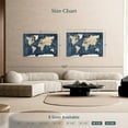 thumbnail image 4 of Elephant Stock Wood Textured World Map Wall Art - Horizontal Canvas Wall Art - Dining Room Wall Decor - Map Canvas - White And Blue Decor - 51" x 34", 4 of 8