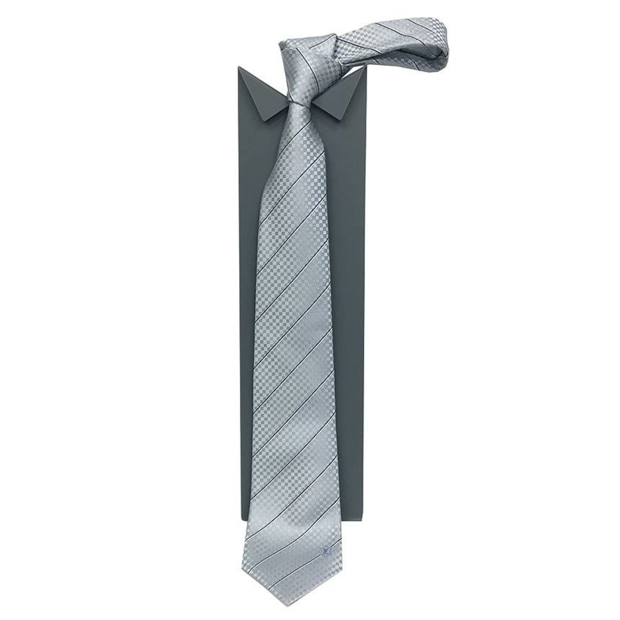 Louis Vuitton, Accessories, Louis Vuitton Louis Vuitton Cravat Micro  Damier Tie M78748 Silk Brown Navy Logo