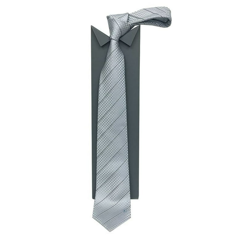 Louis Vuitton Silk Cravate Necktie Tie Damier Striped Men Unused