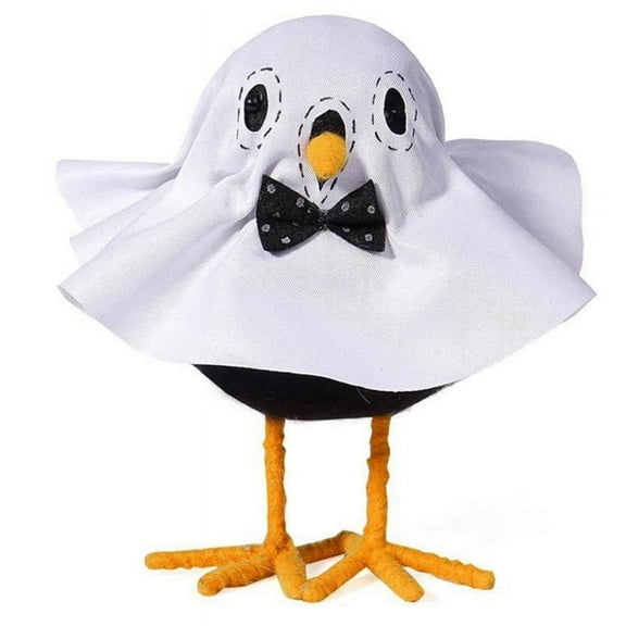 Halloween Standing Bird Statue, Ghost Bird Statue, Halloween Bird Doll, Desktop Home Window Decoration White
