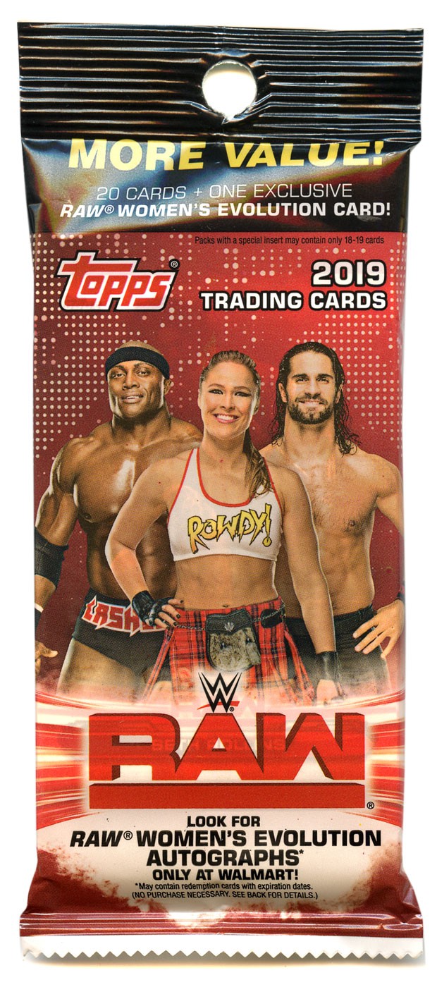 WWE Wrestling Topps 2019 Raw Trading Card VALUE Pack