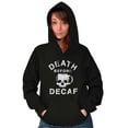 thumbnail image 3 of Death Before Decaf Caffeine Addict Unisex Plus Fleece Graphic Hoodie Brisco Brands 2X, 3 of 5