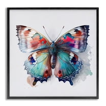 Stupell Industries Modern Splash Butterfly Animals & Insects Painting Gray Framed Art Print Wall Art, 17 x 17