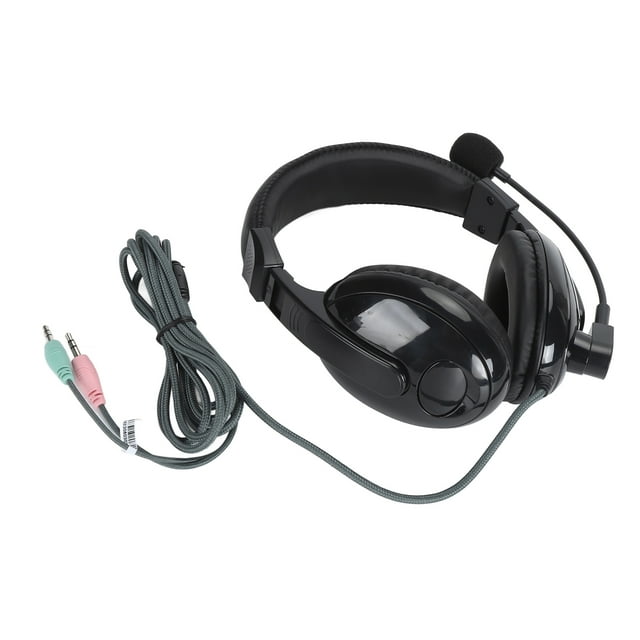 Wired Gaming Headset, PU Leather Headband Lightweight Copper Cable Gaming Headset For Office For Teleconference