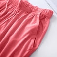 thumbnail image 7 of Asxite Plus Size Womens Pajamas Pants Loose High Waist Soft Knit Solid Pocket Cropped Sleepwear, 7 of 7
