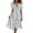 Dark Gray, variant on Summer Chiffon Midi Dresses for Women 2026 Formal Floral Sundress Short Sleeve Ruffle Flowy Flared Dresses V Neck Trendy Vacation Beach Midi Dress Dark Green L