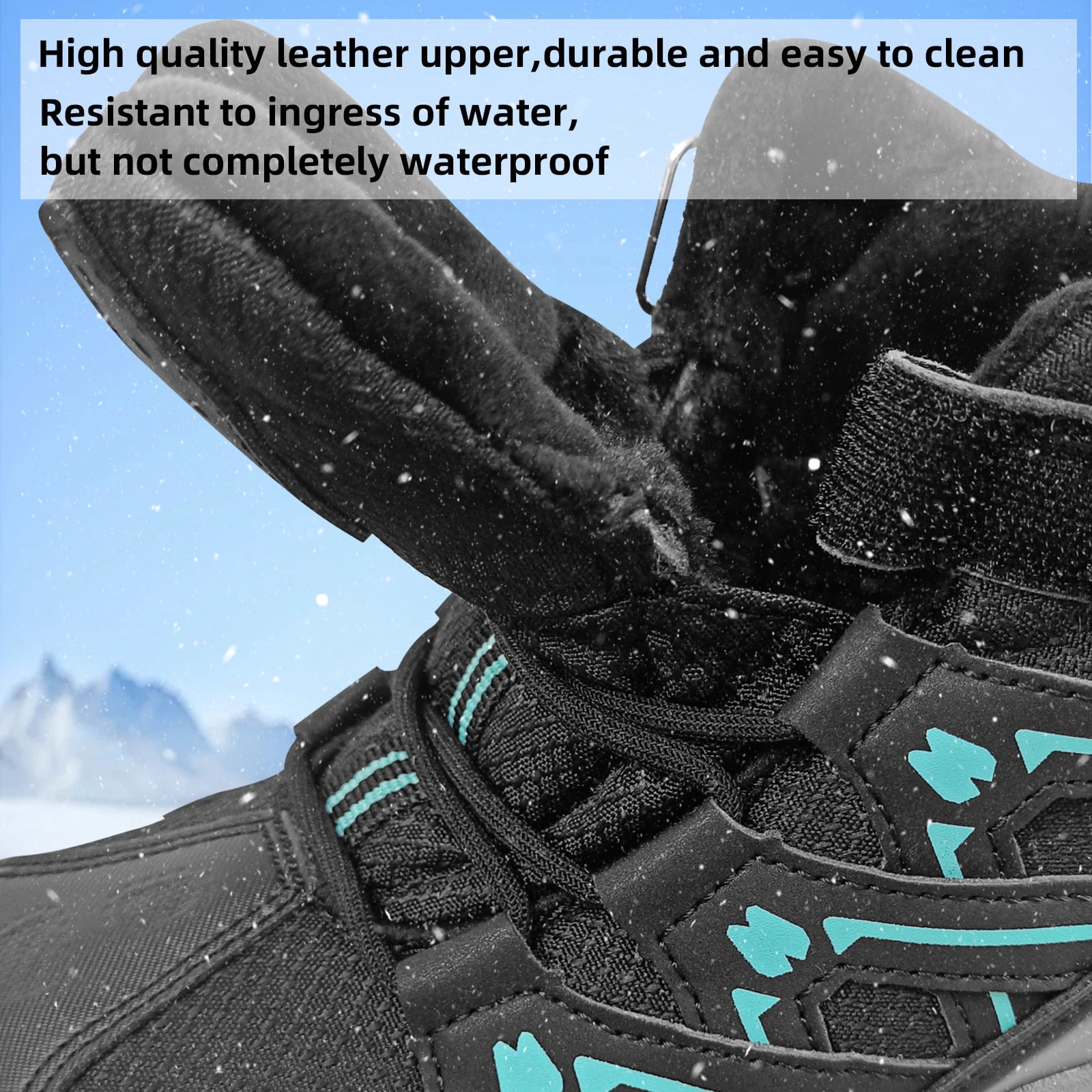 FANGFIUP Boys Snow Boots Winter Waterproof Antiskid Boots Hiking Outdoor Shoes Booties for Unisex Kids (Little Kid/Big Kid)