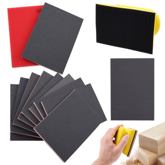 Tmwefusc 24 Pcs Sanding Sponge 180-3000 Grit Sandpaper Assortment, Washable & Reusable Sanding Blocks for Wood, Metal, Drywall, Glazing, Wet Dry Sandpaper for Smooth Finishing