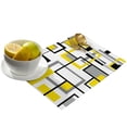 thumbnail image 3 of Placemat Nordic Medieval Geometric Abstract Yellow Dining Tableware Mats Kitchen Dish Mat Pad 4/6pcs Table Mat Home ration, 3 of 7