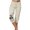 Beige, variant on XFLWAM Capris for Women Casual Summer Wide Leg Capris Plus Size High Waisted Pants Stretch Cropped Trousers with Pockets Army Green 4XL