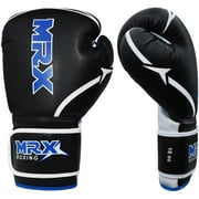 Boxing Gloves Fighting Training Combat Train Workout Sparring Grappling Durable Light Weight Adult Punch Bag Glove Muay Thai Punching Mitts Kickboxing MMA Gloves Men and Women Black White Blue 14oz