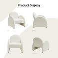 thumbnail image 6 of DRKAT Modern Accent Chairs Set of 2, Upholstered Boucle Arm Single Sofa, Comfy Armchair, Fluffy Reading Chair for Living Room, Bedroom, Home Office, Beige, 6 of 6