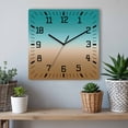 thumbnail image 6 of Teal Brown Ombre Wooden Wall Clock Silent Non Ticking, Turquoise Gradient Modern Abstract Art Square Wall Clocks Battery Operated, Decor Clock for Home Office, Living Room, Kitchen, 10 Inch, 6 of 9