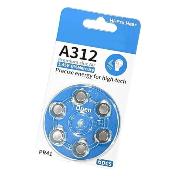 6pcs Long Last Button Batteries A312 Batteries For Hearings Aid Devices