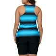 thumbnail image 3 of Chama Women's Plus Size Racerback Tankini Swimsuits with Swim Capris 2 Piece Color Block Athletic Bathing Suits, 3 of 8