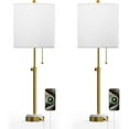 thumbnail image 4 of Maxax Table Lamps Set of 2, Adjustable Height Glod Bedside Marble Table Lamps with USB Port, Brass Gold Nightstand with Pull Chain for Living Room, Bedroom, ETL Listed, 4 of 9