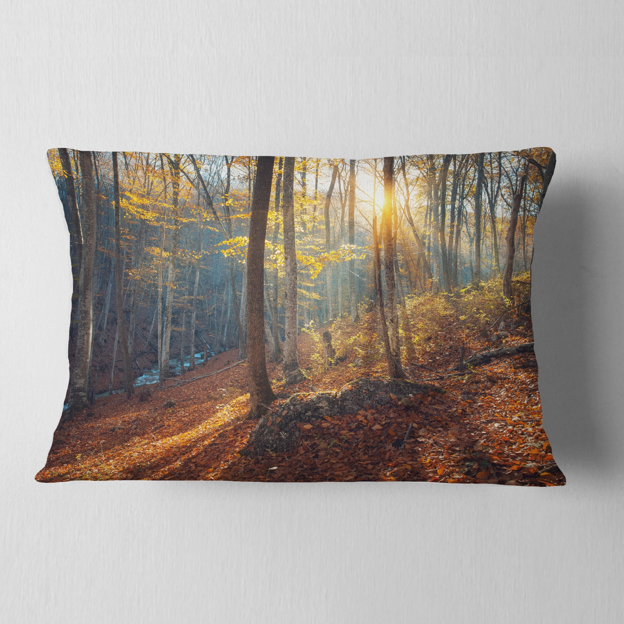 Designart Crimean Mountains at Sunset - Landscape Photography Throw Pillow - 12x20