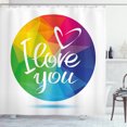 thumbnail image 1 of Ambesonne Pride Shower Curtain, Round Frame Romance, 69"Wx75"L, Multicolor, 1 of 3