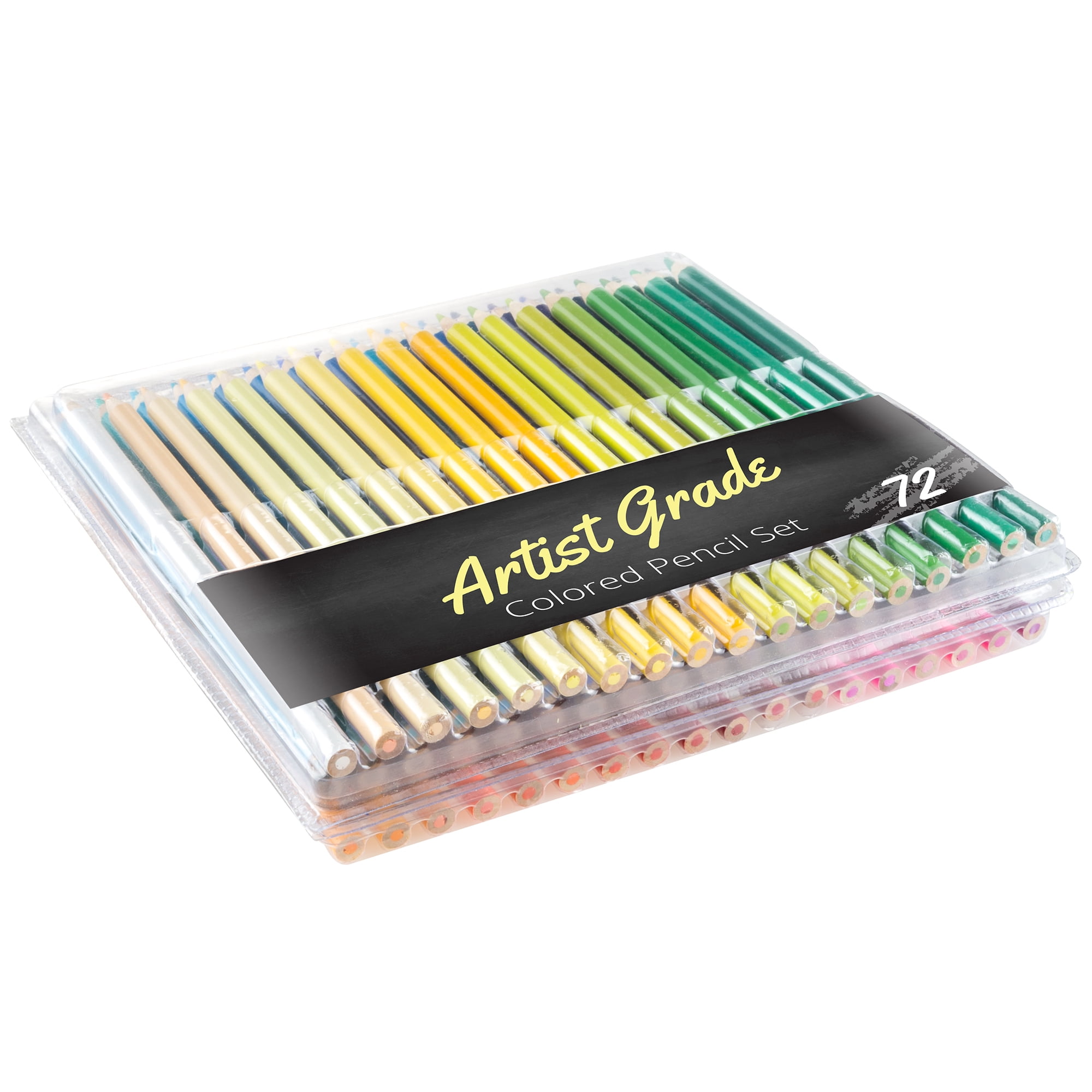 Colored Pencil Set 72 Count PreSharpened Adult Coloring Drawing Sketch Art in Case by Artist