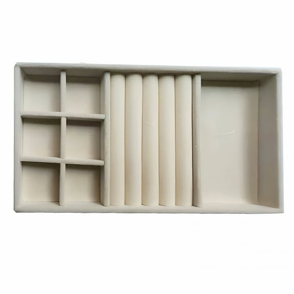 LAMIRO Stackable Jewelry Organizer Trays Drawer Inserts, Velvet Earring Display Trays, Box Ring Holder Necklace Case, Storage for Bracelet Brooch Watch