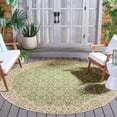 thumbnail image 3 of SAFAVIEH Courtyard Austin Geometric Indoor/Outdoor Area Rug, 7'10" x 7'10" Round, Green/Cream, 3 of 9