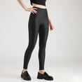 thumbnail image 4 of Hurxie Women's Shiny Satin Glossy High Waist Sport Fitness Training Yoga Pants Solid Tights Legging Black,Free Size, 4 of 6
