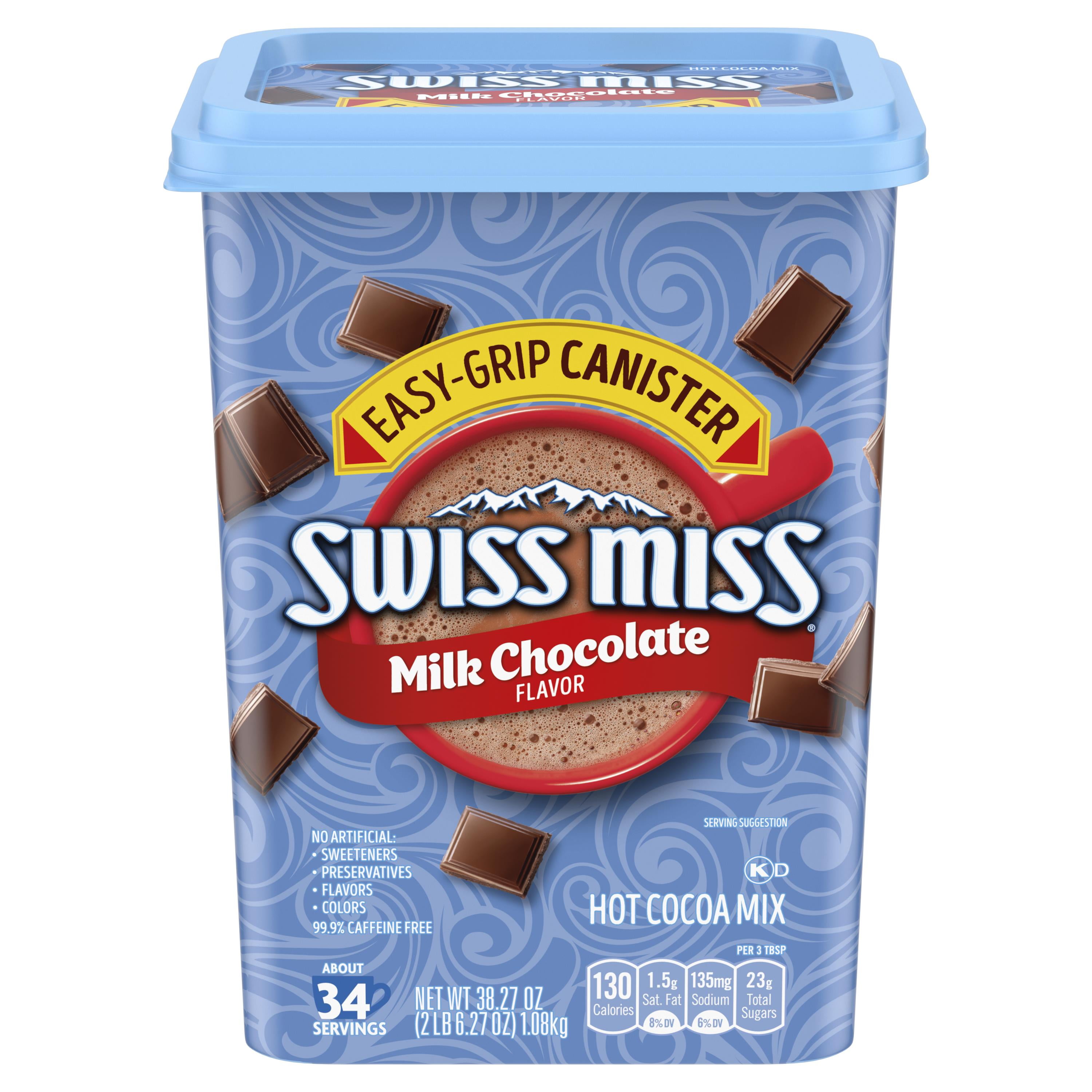Swiss Miss Milk Chocolate Flavored Hot Cocoa Mix, 38.27 OZ Square Canister