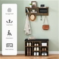 thumbnail image 3 of Entryway Bench with Coat Rack, 4 in 1 Hall Tree with Shoe Rack, Shoe Bench with 5 Hooks Storage Shelf for Entryway, Hallway, 3 of 9