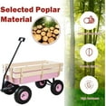 thumbnail image 3 of Outdoor Wagons for Kids/Pets, All Terrain Utility Wagon with Wheels, Garden Beach Wagon to Pull for Camping Shopping, Pink, 3 of 13