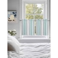 thumbnail image 4 of Half Window Curtains 24 Inches Long, Aqua Gray Stripes Window Treatment Curtain Drapes, Minimalist Gradient Lines Aesthetic Short Curtains Tiers for Kitchen Over Sink, 27.5"x24", 2 Panels, 4 of 7